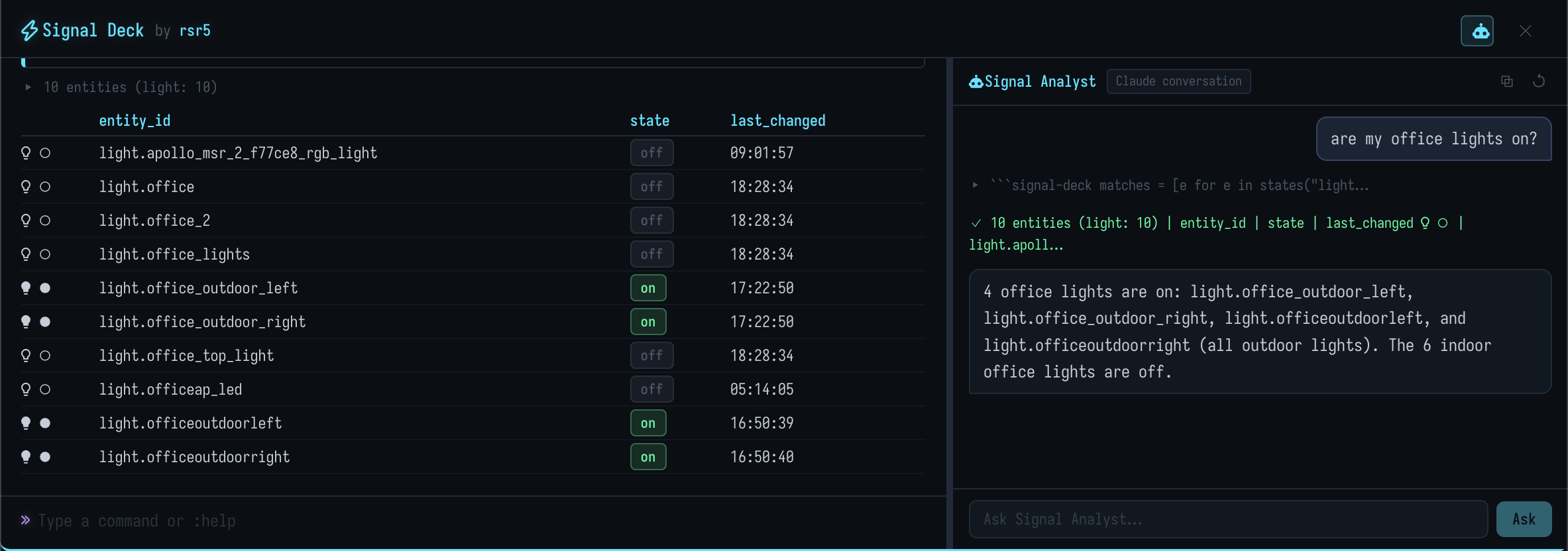 Signal Deck — Python REPL inside Home Assistant